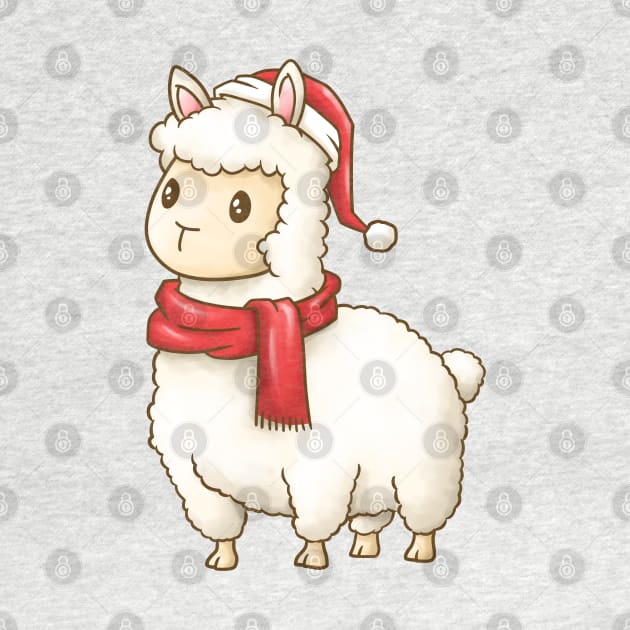 Cute Christmas Llama by Takeda_Art